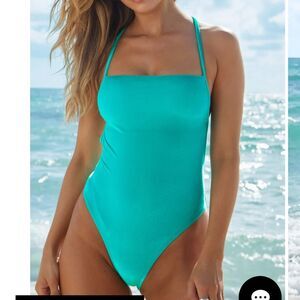 VENUS Velvet Teal Low Back One-Piece sz 6
